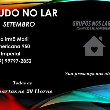 Grupos nos Lares – Programação de Setembro/2019