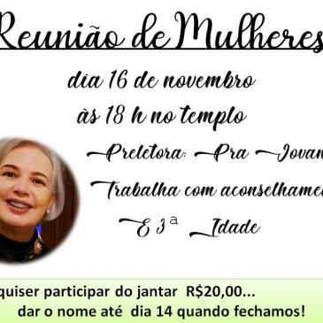 Reunião de Mulheres – Novembro-2019